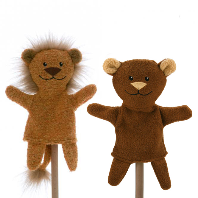 Handpuppen-Set Löwe & Bär