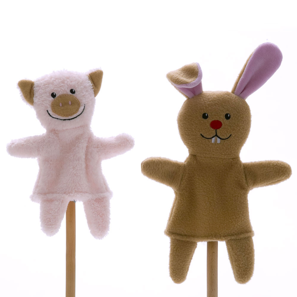 Handpuppen-Set Schwein & Hase