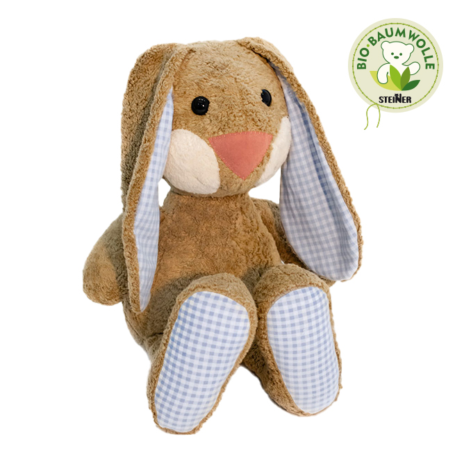 Kuscheltier Hase Maxi blau