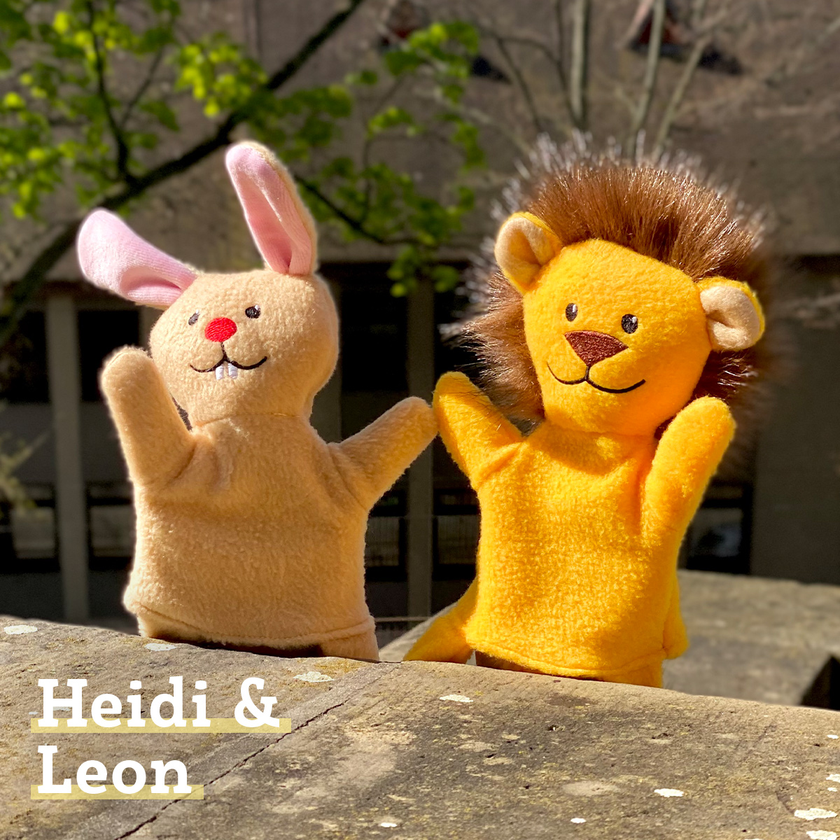 Handpuppen-Set Löwe & Hase